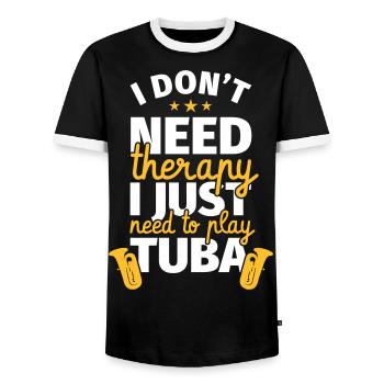 Tuba tuba joueur cadeau drôle dire - T-shirt contrasté Homme - noir/blanc - Devant - AI Model Female 172 light (172cm) & AI Model Male 178 light (178cm)