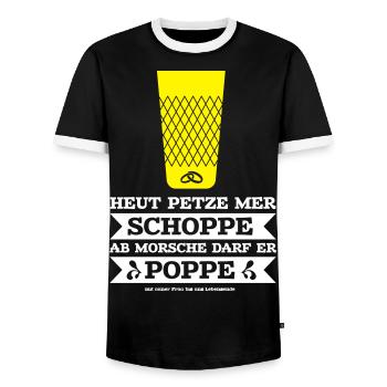 JGA hessisch Frankfurt Apfelwein Crew - Männer Kontrast-T-Shirt - Schwarz/Weiß - Vorne - AI Model Female 172 light (172cm) & AI Model Male 178 light (178cm)