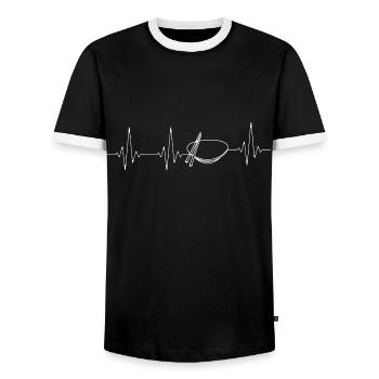 Asiatisches Essen Herzschlag Japanisch Chinesisch - Männer Kontrast-T-Shirt - Schwarz/Weiß - Vorne - AI Model Female 172 light (172cm) & AI Model Male 178 light (178cm)