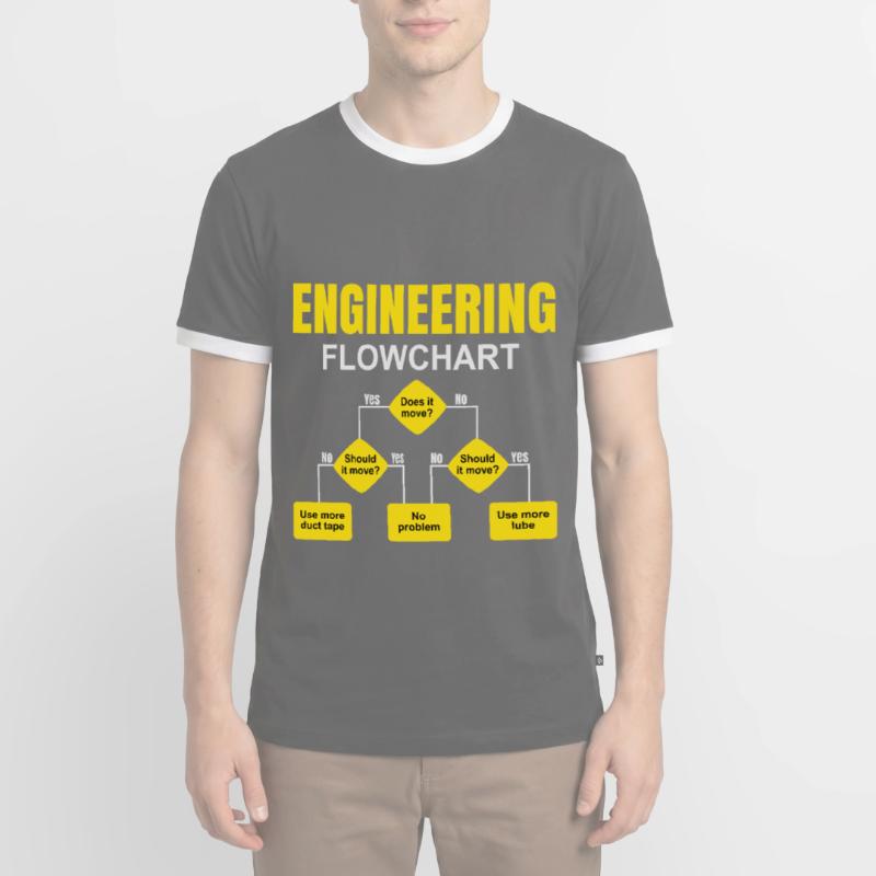 Engineering Flowchart Engineer Men's Ringer Shirt
