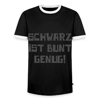 Schwarz Ist Bunt Genug Farbe Dunkel coole Geschenk - Männer Kontrast-T-Shirt - Schwarz/Weiß - Vorne - AI Model Female 172 light (172cm) & AI Model Male 178 light (178cm)