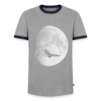 Vollmond Mond mondsüchtig Blutmond Adler Astro - Männer Kontrast-T-Shirt - Grau/Navy  - Vorne - AI Model Female 172 light (172cm) & AI Model Male 178 light (178cm)