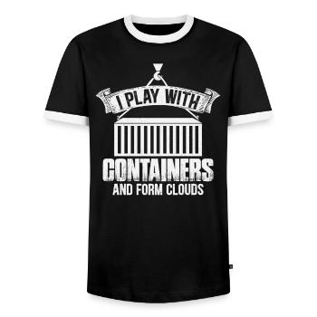 DevOps IT Sprüche Design - Männer Kontrast-T-Shirt - Schwarz/Weiß - Vorne - AI Model Female 172 light (172cm) & AI Model Male 178 light (178cm)