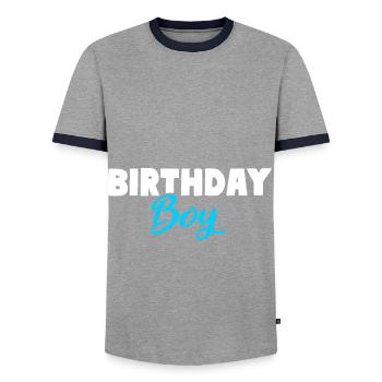 Birthday Boy Jungen Geburtstag - Männer Kontrast-T-Shirt - Grau/Navy  - Vorne - AI Model Female 172 light (172cm) & AI Model Male 178 light (178cm)