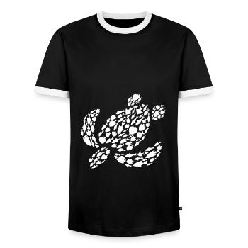 Sea Turtle Sea Ocean Animals Turtle - Men's Ringer Shirt - black/white - Front - AI Model Female 172 light (172cm) & AI Model Male 178 light (178cm)