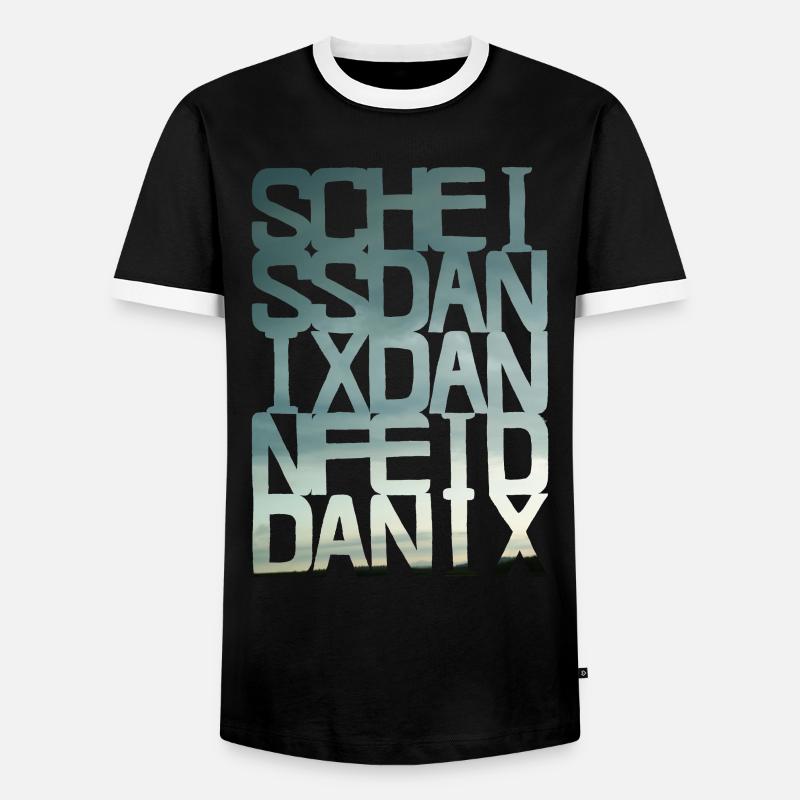 scheiss da nix - blue - Männer Kontrast-T-Shirt - Schwarz/Weiß
