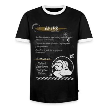 ARIES SIGNER - T-shirt contrasté Homme - noir/blanc - Devant - AI Model Female 172 light (172cm) & AI Model Male 178 light (178cm)