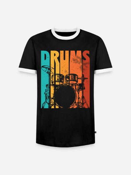 Drummer Drums | Drums drummer gift - Men's Ringer Shirt - black/white