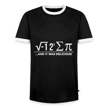 Mathematician sayings | Math teacher profession gift - Men's Ringer Shirt - black/white - Front - AI Model Female 172 light (172cm) & AI Model Male 178 light (178cm)