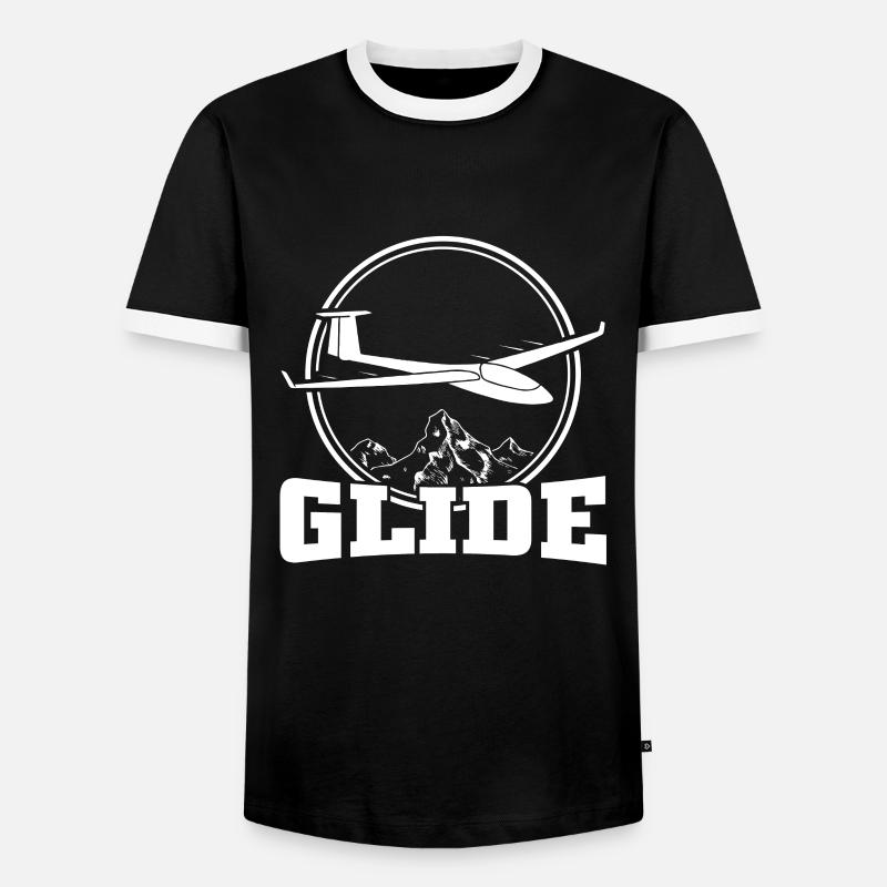 Gliding | Pilot soaring thermals gifts - Men's Ringer Shirt - black/white