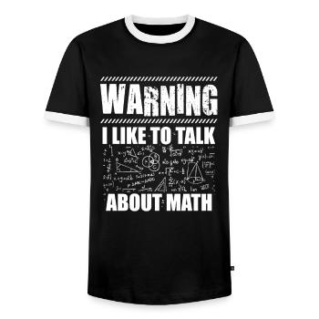 Warnung Mathematiker | Mathe Lehrer Geschenkidee - Männer Kontrast-T-Shirt - Schwarz/Weiß - Vorne - AI Model Female 172 light (172cm) & AI Model Male 178 light (178cm)
