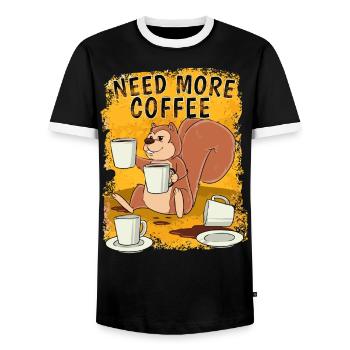Kaffee Koffein Espresso Büro Lustig Geschenk - Männer Kontrast-T-Shirt - Schwarz/Weiß - Vorne - AI Model Female 172 light (172cm) & AI Model Male 178 light (178cm)
