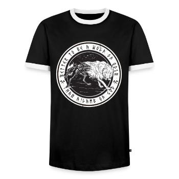 Wikinger Vikinger Wolf Mythologie Geschenk - Männer Kontrast-T-Shirt - Schwarz/Weiß - Vorne - AI Model Female 172 light (172cm) & AI Model Male 178 light (178cm)
