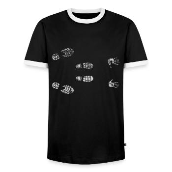 Lustig schwarzer Humor Versaut Winter Schnee - Männer Kontrast-T-Shirt - Schwarz/Weiß - Vorne - AI Model Female 172 light (172cm) & AI Model Male 178 light (178cm)