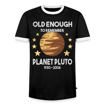 Pluto Planet Pluto Pluto Day Pluto-Tag Sterne - Männer Kontrast-T-Shirt - Schwarz/Weiß - Vorne - AI Model Female 172 light (172cm) & AI Model Male 178 light (178cm)