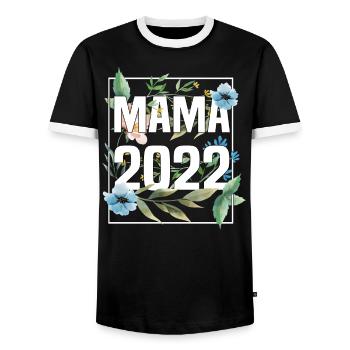 Werdende Mama 2022 Schwangerschaft Geburt Baby - Männer Kontrast-T-Shirt - Schwarz/Weiß - Vorne - AI Model Female 172 light (172cm) & AI Model Male 178 light (178cm)