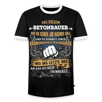 Edles Berufe-Shirt für den Betonbauer - Männer Kontrast-T-Shirt - Schwarz/Weiß - Vorne - AI Model Female 172 light (172cm) & AI Model Male 178 light (178cm)