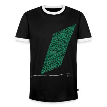 Line color - Männer Kontrast-T-Shirt - Schwarz/Weiß - Vorne - AI Model Female 172 light (172cm) & AI Model Male 178 light (178cm)