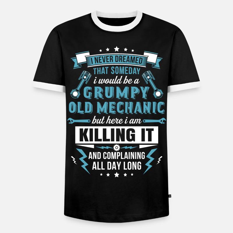 Grumpy Old Mechanic - Men's Ringer Shirt - black/white