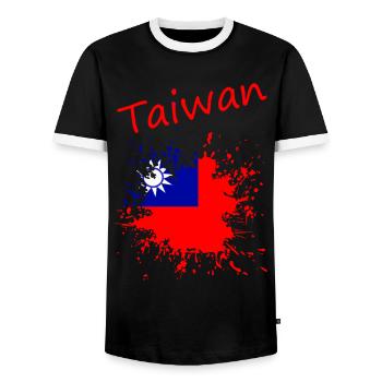 Taiwan - Männer Kontrast-T-Shirt - Schwarz/Weiß - Vorne - AI Model Female 172 light (172cm) & AI Model Male 178 light (178cm)