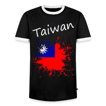 Taiwan - Männer Kontrast-T-Shirt - Schwarz/Weiß - Vorne - AI Model Female 172 light (172cm) & AI Model Male 178 light (178cm)