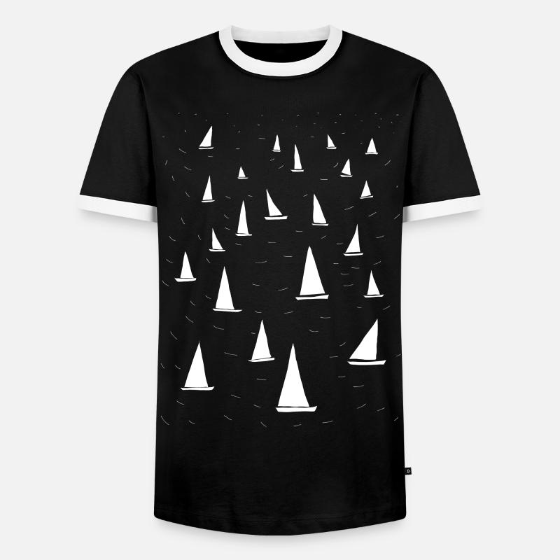 Sailing - Men's Ringer Shirt - black/white
