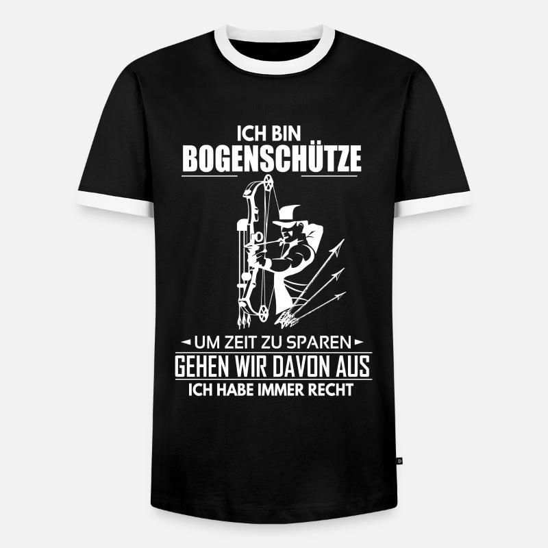 Bogenschütze - Männer Kontrast-T-Shirt - Schwarz/Weiß