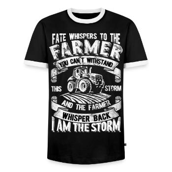 Shirt Fermier - T-shirt contrasté Homme - noir/blanc - Devant - AI Model Female 172 light (172cm) & AI Model Male 178 light (178cm)