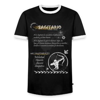 SAGITTARIAN SIGN - Men's Ringer Shirt - black/white - Front - AI Model Female 172 light (172cm) & AI Model Male 178 light (178cm)