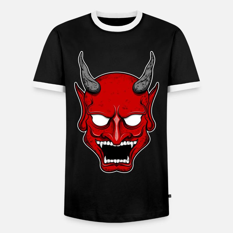 Dämon Teufel Devil - Männer Kontrast-T-Shirt - Schwarz/Weiß