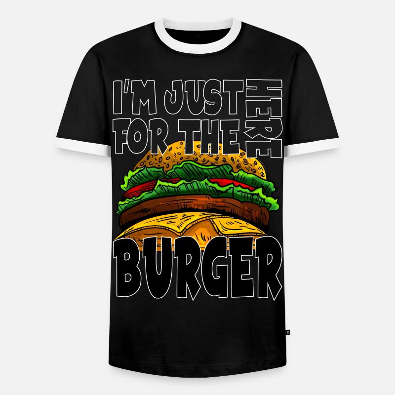Burger - Männer Kontrast-T-Shirt - Schwarz/Weiß