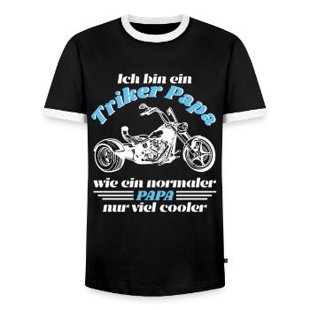 Triker Papa - Männer Kontrast-T-Shirt - Schwarz/Weiß - Vorne - AI Model Female 172 light (172cm) & AI Model Male 178 light (178cm)