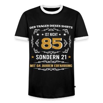 85. Geburtstag, lustige vintage Alters Sprüche - Männer Kontrast-T-Shirt - Schwarz/Weiß - Vorne - AI Model Female 172 light (172cm) & AI Model Male 178 light (178cm)