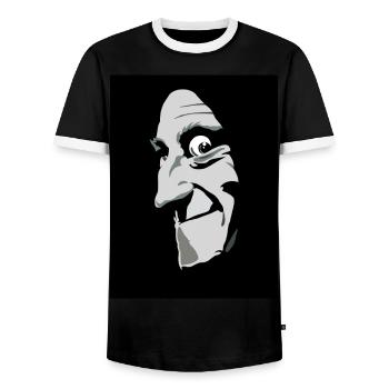 No, it's pronounced "Eye-gor." - Men's Ringer Shirt - black/white - Front - AI Model Female 172 light (172cm) & AI Model Male 178 light (178cm)