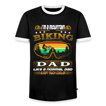 Mountainbiker Geburtstag Papa Vater Geschenk Fun - Männer Kontrast-T-Shirt - Schwarz/Weiß - Vorne - AI Model Female 172 light (172cm) & AI Model Male 178 light (178cm)