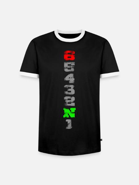 1N23456 used look - Men's Ringer Shirt - black/white