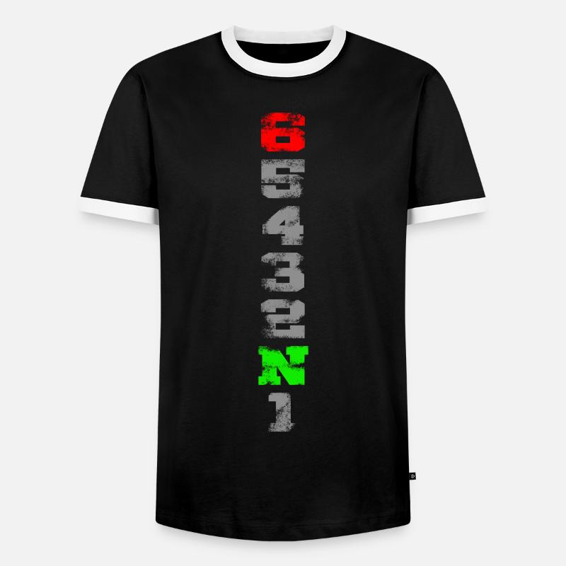 1N23456 used look - Männer Kontrast-T-Shirt - Schwarz/Weiß
