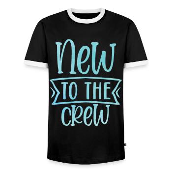 New to the Crew - Men's Ringer Shirt - black/white - Front - AI Model Female 172 light (172cm) & AI Model Male 178 light (178cm)