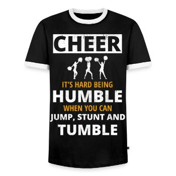 Cheerleader Cheerleading Coach Cheer Cheering - Männer Kontrast-T-Shirt - Schwarz/Weiß - Vorne - AI Model Female 172 light (172cm) & AI Model Male 178 light (178cm)