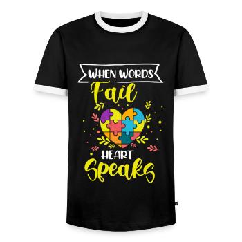 Autism Gift Autistic Asperger ADHD Autism - Men's Ringer Shirt - black/white - Front - AI Model Female 172 light (172cm) & AI Model Male 178 light (178cm)