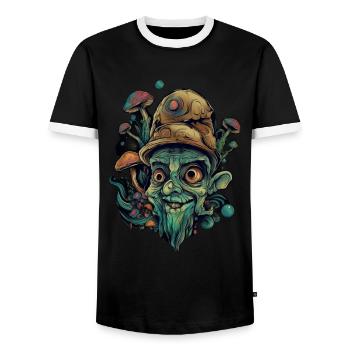 Trippy Goblin - Men's Ringer Shirt - black/white - Front - AI Model Female 172 light (172cm) & AI Model Male 178 light (178cm)