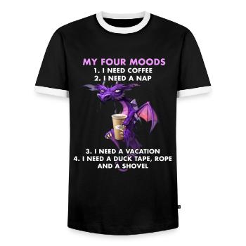 T-shirt Dragon Conte de fées Dragon Kanji japonais - T-shirt contrasté Homme - noir/blanc - Devant - AI Model Female 172 light (172cm) & AI Model Male 178 light (178cm)