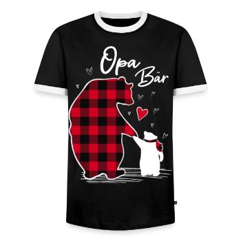 Grande Sœur Ours 2024 - T-shirt contrasté Homme - noir/blanc - Devant - AI Model Female 172 light (172cm) & AI Model Male 178 light (178cm)