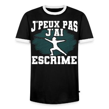 Je Peux Pas J'Ai Escrime - T-shirt contrasté Homme - noir/blanc - Devant - AI Model Female 172 light (172cm) & AI Model Male 178 light (178cm)