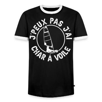 Je Peux Pas J'Ai Char à Voile - T-shirt contrasté Homme - noir/blanc - Devant - AI Model Female 172 light (172cm) & AI Model Male 178 light (178cm)