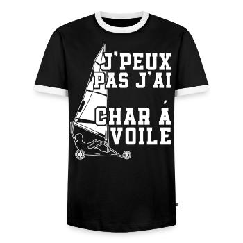 Je Peux Pas J'Ai Char à Voile - T-shirt contrasté Homme - noir/blanc - Devant - AI Model Female 172 light (172cm) & AI Model Male 178 light (178cm)