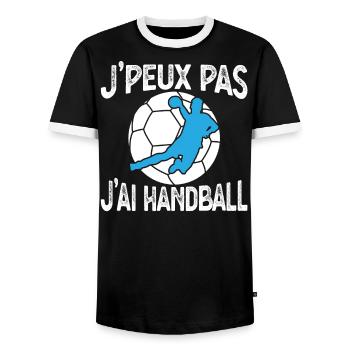 Je Peux Pas J'Ai Handball - T-shirt contrasté Homme - noir/blanc - Devant - AI Model Female 172 light (172cm) & AI Model Male 178 light (178cm)