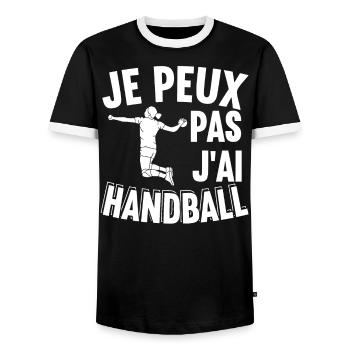 Je Peux Pas J'Ai Handball - T-shirt contrasté Homme - noir/blanc - Devant - AI Model Female 172 light (172cm) & AI Model Male 178 light (178cm)