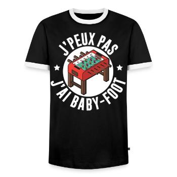 Je Peux Pas J'Ai Baby-Foot - T-shirt contrasté Homme - noir/blanc - Devant - AI Model Female 172 light (172cm) & AI Model Male 178 light (178cm)