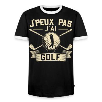 Je Peux Pas J'Ai Golf - T-shirt contrasté Homme - noir/blanc - Devant - AI Model Female 172 light (172cm) & AI Model Male 178 light (178cm)